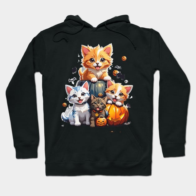 Kawaii Kittens And Dogs Playing Hoodie by AySelin